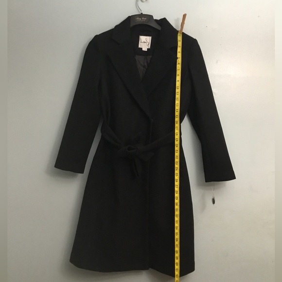 SAM EDELMAN LONGLINE BELTED WRAP COAT M - Picture 5 of 16